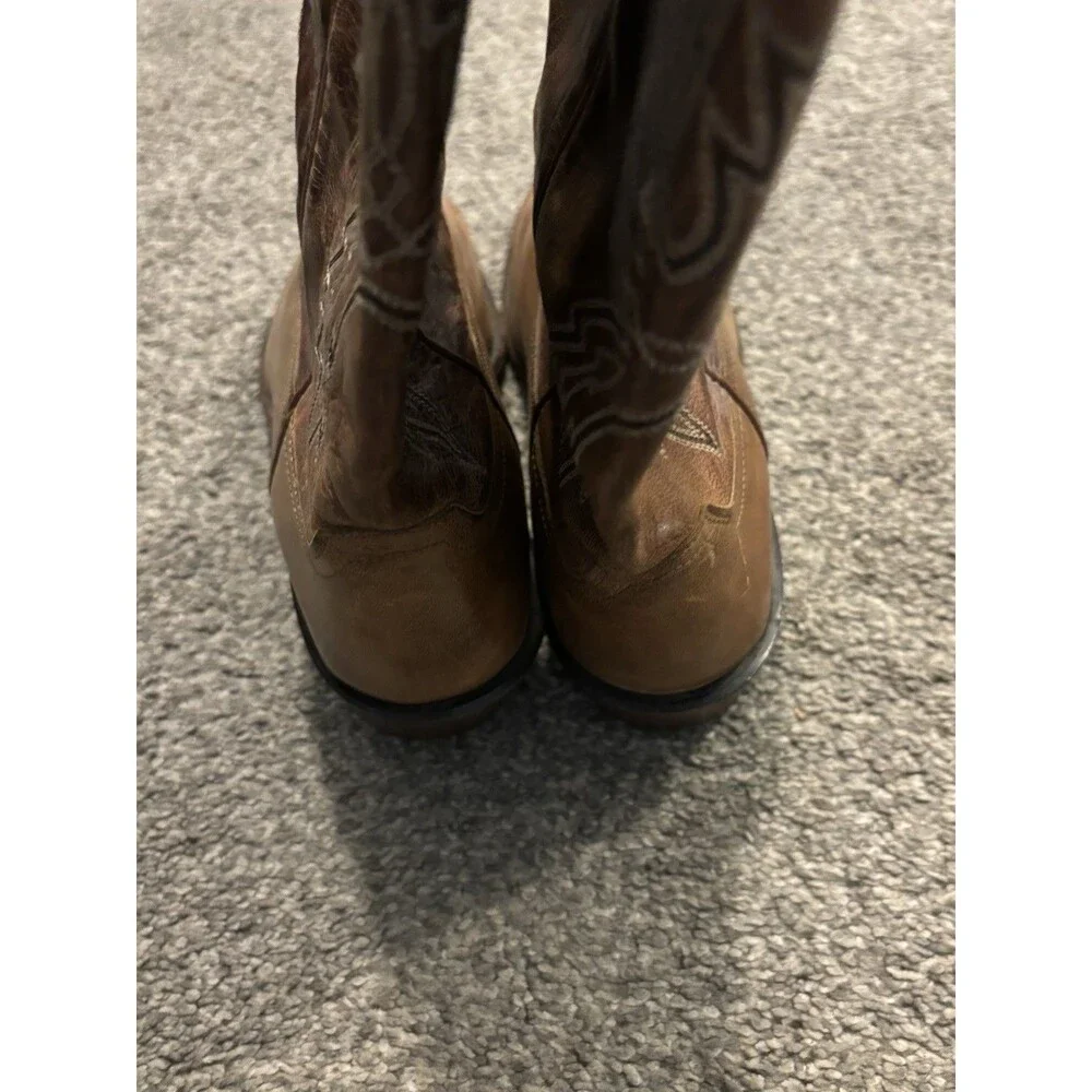Lucchese 1883 Corbin Mad Dog Goat‎ Brown Leather Boots N1533 Mens Size 9 D